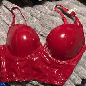 Victoria's Secret Glossy Red Bustier